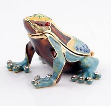 Poison Dart Frogs Figurine Trinket Boxes Hinged Rainforest Animals Frog Jewel... picture