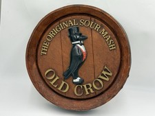 🌟Vintage Rare 1950s Old Crow Barrel Top Whiskey Faux Sign 🌟 picture