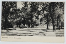 Vintage University Avenue Minneapolis Minnesota Postcard Early Automobile Street picture