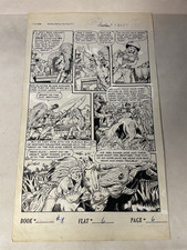 INDIANS #8 original comic book art 1951 STUNNING LILY THROWS KNIFE Fiction House picture