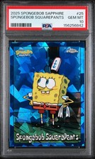 2025 Topps Chrome Spongebob Sapphire #25 Spongebob Squarepants PSA 10 picture
