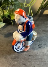 Vintage 90s Sargadelos Peregrino Nº1 Figurine Pilgrim On Bicycle Spain O Castro picture
