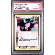 ARON #44 - 2006 POKEMON EX CRYSTAL GUARDIANS REVERSE HOLO PSA 8 picture