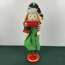 2016 Nantucket Elf Girl Nutcracker 14” Christmas Green Dress Presents Bells picture