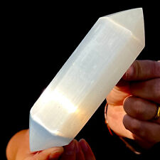 300G Natural Selenite Tower lighthouse CarvedQuartz Crystal Wand Healing picture