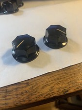 2Pc Vintage Black Bakelite  Ham Radio Guitar TV Amp Knob Part NEW OLD STOCK 1.31 picture