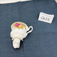 VTG SHABBY CHIC COTTAGECORE  TEA CUP NIGHT LIGHT Porcelain ROSES Gold Rim picture