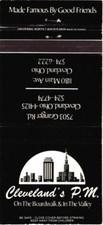 Cleveland's P.M. Cleveland OH Vintage Matchbook Cover 1980s Skyline picture
