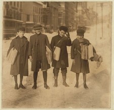 Photo:Albany New York 1910 Sunday Morning Newsboys in Snow picture