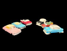 Mixed Vintage Christmas Village Classic Cars Lot 6 Cadillac Police Holiday picture