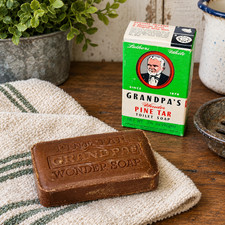 Vintage 1970s Grandpa's Wonder Pine Tar Toilet Soap, Made In USA, 3¼ oz. NIB NOS picture