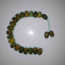 Natural Green & Brown Agate Gemstone Bead grek  design 19 beads picture