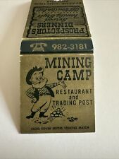 Vintage 1960s Mining Camp Restaurant Matchbook Cover Apache Junction AZ picture