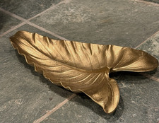 Vintage 1948 Oskar Hansen Virginia Metalcrafters Calla Lily Brass Leaf Tray Dish picture