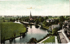 Vintage Stratford on Avon England Postcard Memorial Theatre Gardens Saxony Print picture