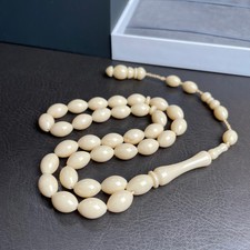 White Amber Resin (Mastic) Misbaha Tasbih 21g | 8x12mm | 33 beads picture