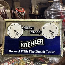 Vintage Koehler Beer Open Close Sign Erie Brewing Co PA Dutch Touch TOC Clock picture