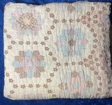 Vintage Shabby Chic Cottage Grandmothers Flower Garden Twin Bedspread Granny picture
