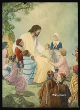 The Lord of Love / Love For All / Antique Magic Lantern glass slide /Bible picture