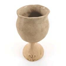 Junko Japanese Art Pottery Rustic Goblet Planter Cup Vintage picture