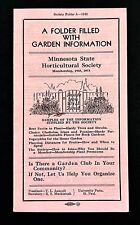 1936 Minnesota State Horticultural Society Vintage Garden Information Folder picture