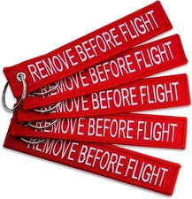 3PCS Aviation Remove Before Flight Keychain – Double Sided Embroidered Jet Tag picture