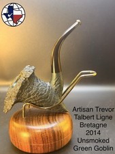 Artisan Trevor Talbert Ligne Bretagne 2014 Unsmoked Green Goblin Tobacco Pipe picture