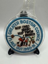 Vintage Boy Scouts Of America Patch Greater Boston Council Flake Out 1990-91 BSA picture