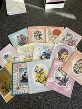 Vintage 1940s-50s Greeting Card Lot Doehla Unused NOS Original Box 13 Cards picture