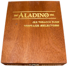 Aladino Elegante Vintage Empty Wood Cigar Box 7.5