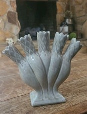Vintage Five Finger Bud Vase Textured Ceramic Tulipiere Fan Vase PAS 7 picture