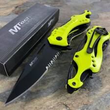 M-Tech Spring Assisted Serrated Blade Neon Green Handle Tactical Pocket Knife picture