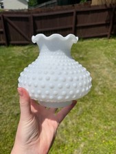 VTG White Hobnail Milk Glass Lamp Shade 3
