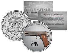COLT 1911 Gun Firearm JFK Kennedy Half Dollar US Colorized Coin picture