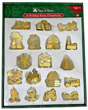 VTG Trim A Home 18 Holiday Brass Ornaments Set picture