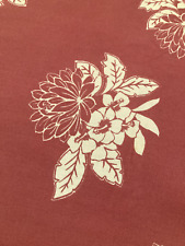 Vintage Tablecloth MID CENTURY MCM PRINT Tablecloth Mauve Lotus Flowers LARGE picture