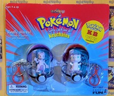 Pokemon Mewtwo Mew KB Toys Exclusive Basic Fun Keychains Pokeball New Sealed picture