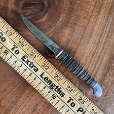 Vintage Rare KINFOLKS USA Carbon Steel Clip Fixed Blade Knife picture