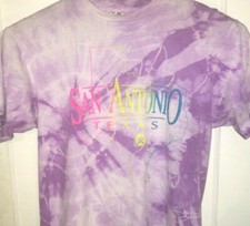 Vtg SAN ANTONIO TEXAS T SHIRT Rare 90's USA MADE Tie Dye SINGLE STITCH Tee STAR picture