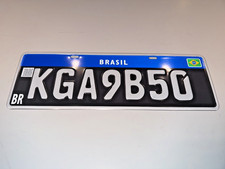 Brazil VINTAGE / COLLECTOR'S CAR License Plate With Flag - Brasil Mercosul Plate picture