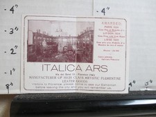 ITALICA ARS 1929 Florence Italy Florentine leather good exhibition business card picture
