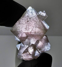 Pink Fluorite Octahedral Chain with Included Byssolite, Inner Mongolia, China picture