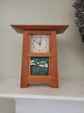 Schlabaugh And Sons Arts Crafts Mantel Clock Motawi Tile Greene Pine Mountain picture