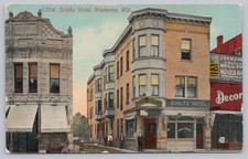 Schlitz Hotel, Waukesha WI Wisconsin Postcard 1914 Divided Back picture