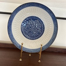 Vntg Arita Mansen Blue Platter, Charger Plate, 13.25” Japanese Blue White picture