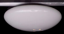LRG 14”  1970s CEILING LIGHT FIXTURE w/ WHITE GLASS BUBBLE SHADE Flush Mount EUC picture