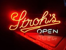 New Stroh's Beer Open Beer Bar Neon Light Sign 24