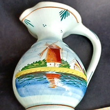 Delft Coloured Hand-painted Holland Miniature Pitcher Vase Windmill Vintage 5in picture