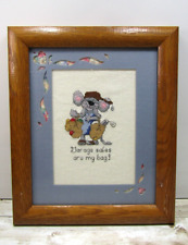 Vintage Picture in Frames colorful Cross stitch Mouse in Garage Sales good cond. picture