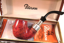 PETERSON'S  1978  RED STERLING  SPIGOT  BILLIARD  ORIG BOX NEAR MINT ESTATE PIPE picture